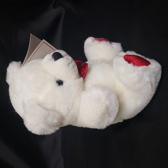 Carlyle & Co. NWT Zippered Tummy White Teddy Bear with Red Details - Picture 3 of 6